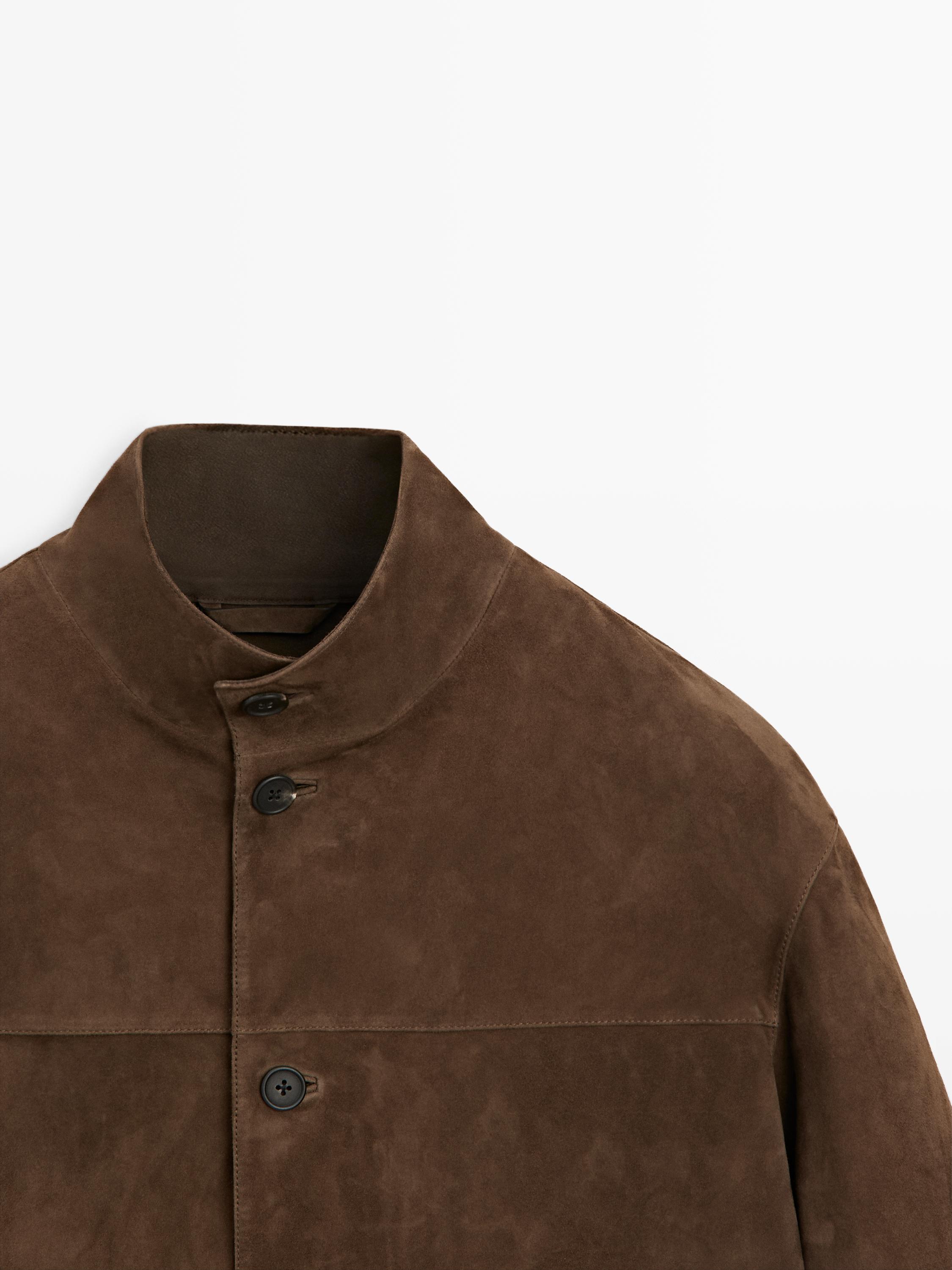 Blouson en cuir et daim